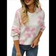 thumbnail image 3 of Suéter de Mujer de Otoño, Larga, Cuello Redondo, Jersey de Punto de Gran Tamaño, Tops Casuales con Estampados. S, 3 of 9
