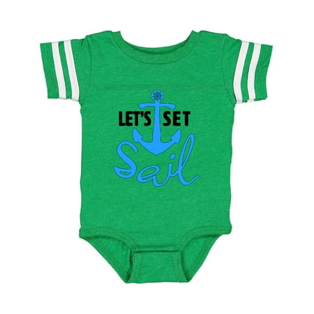 

Inktastic Lets Set Sail anchor in blue Gift Baby Boy or Baby Girl Bodysuit