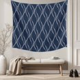 thumbnail image 5 of Wavy Lines Tapestry for Bedroom Wall Hanging Tapestry, Abstract Minimalist Pattern Navy Blue Ceiling Backdrop Tapestries Poster Blanket Wall Decor for Teens Room Living Room Dorm 39" x 59", 5 of 8
