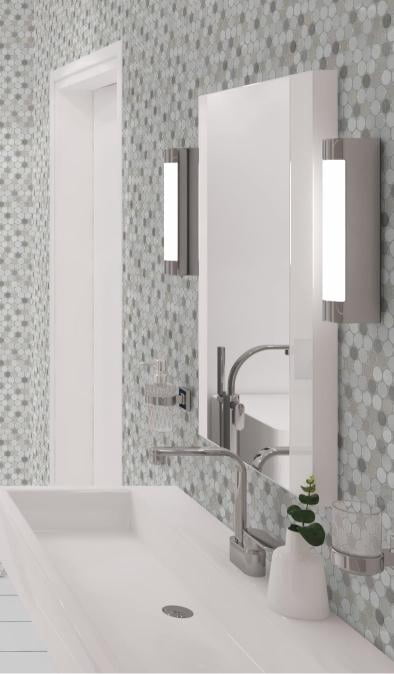 Polka Uno Gray 1-in. Vintage Penny Round Glass, Ceramic & Natural Stone Mosaic Wall and Floor Tile