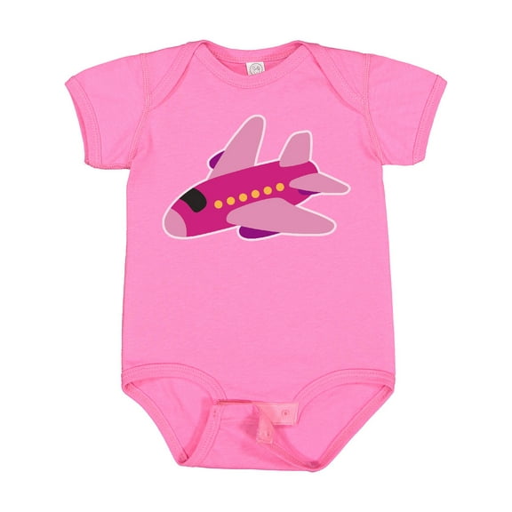 Inktastic Girls Pink Airplane Pilot Girls Baby Bodysuit
