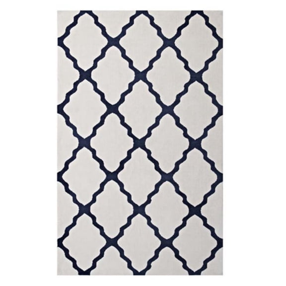Marja Moroccan Trellis 8x10 Area Rug in Ivory and Navy