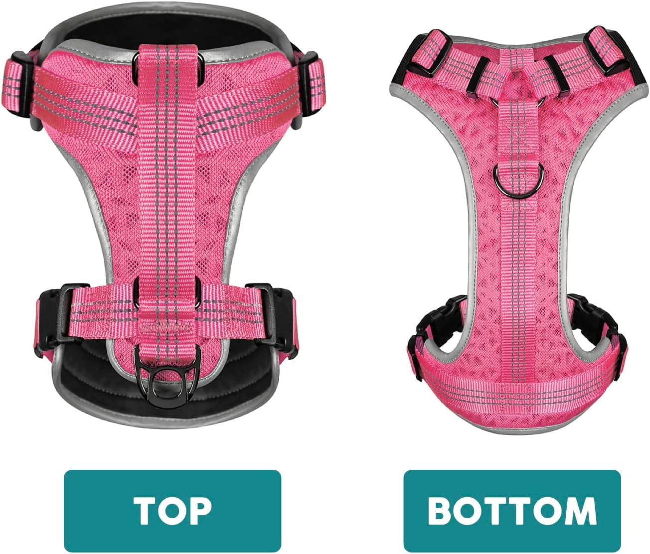 Embark Sports Dog Harness, Dog Harness for Medium Dogs No Pull with Light and Breathable Design - No Pull Dog Harness with Handle for Control. Easy On and Off, Size Adjustable, Non Choke Pink Vest