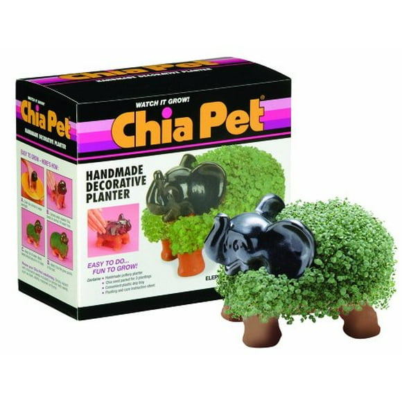 Chia Pet Elephant with Seed Pack, Decorative Pottery Planter, Easy to Do and Fun to Grow, Novelty Gift, Perfect for Any Occasion