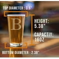 thumbnail image 4 of Etched Monogram 16oz Pint Glass for Beer or Soda (Letter B) A-Z Personalized gifts for him, Customized pint glasses, Custom initial, Birthday gift for Men Brother Husband, 4 of 5