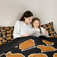 thumbnail image 6 of Homewish Underwater Animal Capybara Bedding Comforter Set,Brown Black Twin Comforter Sets,Lovely Kapibara Bedding Set For Kids,Luxury Bedroom Decor Reversible,2pcs, 6 of 9