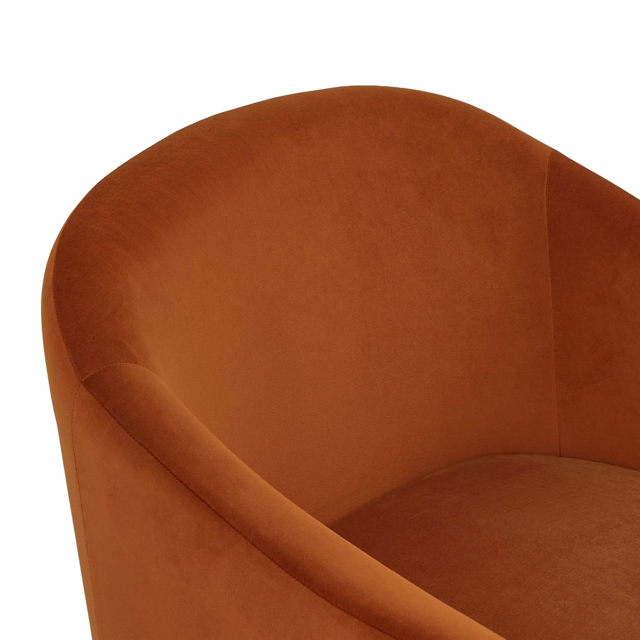 Christopher Knight Home Modern Upholstered Barrel Accent Armchair with Hammered Metal Base, Burnt Orange, Set of 2