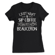 Funny Beauceron Dog and Coffee Shirt - Sip and Pet