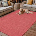 thumbnail image 2 of Fsddascl Vintage Coral Red Outdoor Rug for Patio/Deck, Non-Slip Large Area Rug 6 x 9 Ft, Farmhouse Retro Solid Color Linen Texture Indoor Outdoor Rugs Washable Area Rugs, Camping Rug Carpet Runner, 2 of 9