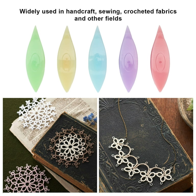 5Pcs Tatting Shuttle Sets Knitting Accessories for Lace DIY Hand Lacemaking  Craft Tool(#1)
