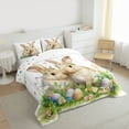 thumbnail image 3 of Manfei Cute Rabbit Bedding Comforter Set,Cartoon Dinosaur Egg Twin Comforter Sets,Colorful Flower Floral Bedding Set For Girls Kids,Breathable Home Decor Reversible,2 Pieces, 3 of 8