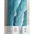 thumbnail image 5 of Aqua Coastal Sheer Curtains 45 Inch Length 2 Panels Set, Nautical Summer Beach Ocean Beige Voile Window Treatment Rod Pocket Small Kitchen Curtains Drapes for Bedroom 52"x45"x2, 5 of 7