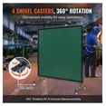 thumbnail image 3 of Welding Screen 6x6ft with Frame, Flame-Resistant Welding Curtain, Mobile Welding Protection with Wheels, UV Protection, Workshop Industrial Use, Green, 3 of 7