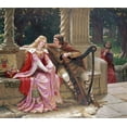 thumbnail image 2 of Leighton, Edmund Blair 29x26 White Modern Wood Framed Museum Art Print Titled - The End of The Song, 2 of 4