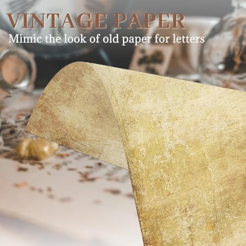 Tekola Vintage Stationery Paper, Parchment Printer Paper 8.5 x 11, 100 Sheets Aged Stationery for Letter Writing, Certificates, Diplomas, Resumes, Crafts（100 GSM）