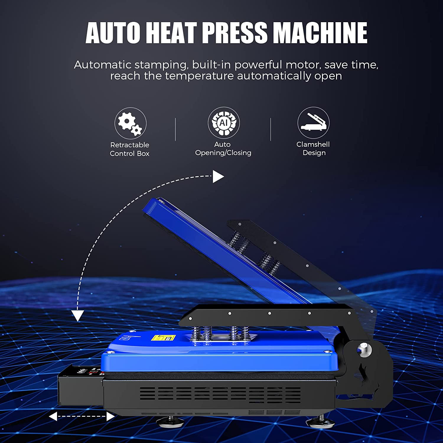 High Quality 15X15 Auto Open Heat Press Machine For Tranfer On T