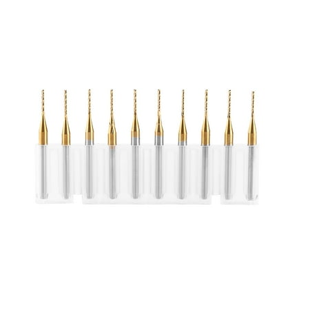 

10pcs Titanium Coat Tungsten Carbide End Mill Engraving Bits Milling Cutter 3.175mmx1mm
