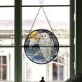 thumbnail image 3 of Unique Christmas Gift - Majestic Owl Crescent Moon Stained Glass Hanging Ornament - Sparkling Christmas Tree Decoration, Holiday Gift for Family & Friends, 3 of 3