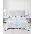 thumbnail image 3 of Blue Boho Floral Twin Size Down Alternative Comforter, Lightweight Comforter Quilt Bedding Set with Pillow Shams Farmhouse Middle Century Flowers All Seasons Bed Comforter Duvet Insert 68"x86", 3 of 7
