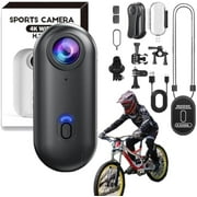 Varnock Action Camera, 2025 New Upgrade Varnock 4S Body Camera, 170 Wide Angle, with 100ft Waterproof Underwater Camcorder for Cycling, Pet Walking and Outdoors Activities (Black High)