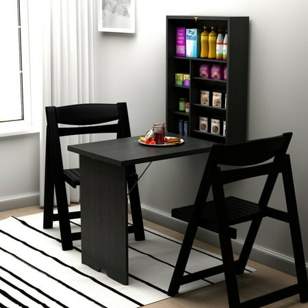 Gymax Wall Mounted Fold Out Convertible Floating Desk Writing
