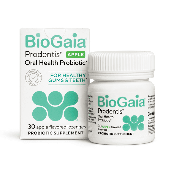 BioGaia Prodentis | Oral Probiotics | Promotes Healthy Gums & Teeth | Defends Against Bad Breath & Dental Problems | Improves Oral Health | Apple Flavored Dental Probiotic Lozenge