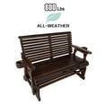 thumbnail image 3 of Innovaze 4.5 Ft Wooden Patio Glider with Cup Holder, Weather Resistant, Deep Brown, 3 of 9