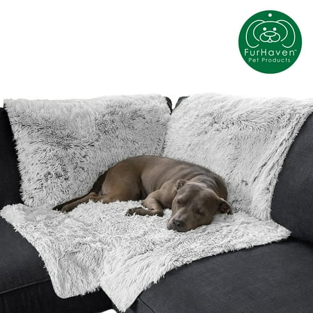 FurHaven Pet Furniture Cover | Luxury Fur Spot Furniture Cover Protector for Dogs & Cats  Mist Gray 69x69 inch.