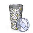 thumbnail image 2 of 16oz Tumblers White Daisy Flower Yellow Centers Pattern Stainless Steel Vacuum Insulated Double Wall Travel Tumbler Cups Mug with Lid and Straw,Cleaning Brush for Coffee,Tea, 2 of 4