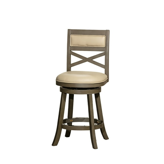 Dining Chairs Modern 24" Counter Height Bar Stools Cushioned X-Back Swivel Stool Seat Armless Swivel Chairs For Restaurants Living Rooms Bedrooms Kitchens Offices