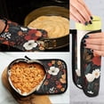 thumbnail image 5 of Yayeee Oven Mitts and Pot Holder Set of 2 Heat Resistant Kitchen Gloves Baking Hot Pad, Red Flowers Pattern, 5 of 5