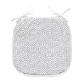 thumbnail image 1 of Grey and White Dining Chair Pad, Labyrinth Maze Style Pattern Grid Retro Pattern with Angled Lines, Water Resistant Pillow with Straps for Seats, 4 Pieces Set, Pale Grey and White, by Ambesonne, 1 of 5