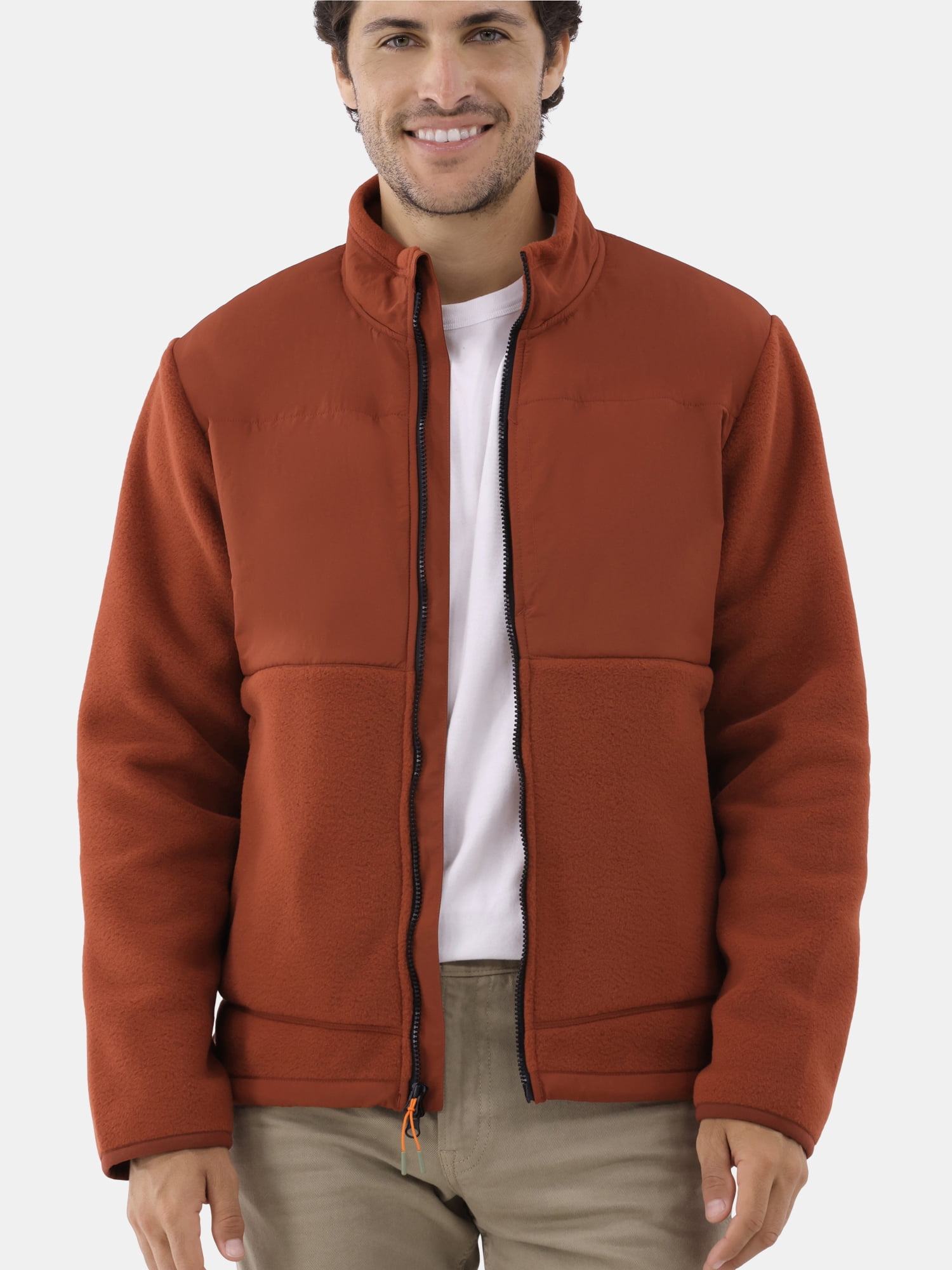 Ozark Trail Men's & Big Men's Mixed Media Fleece Jacket, Sizes S-3XL