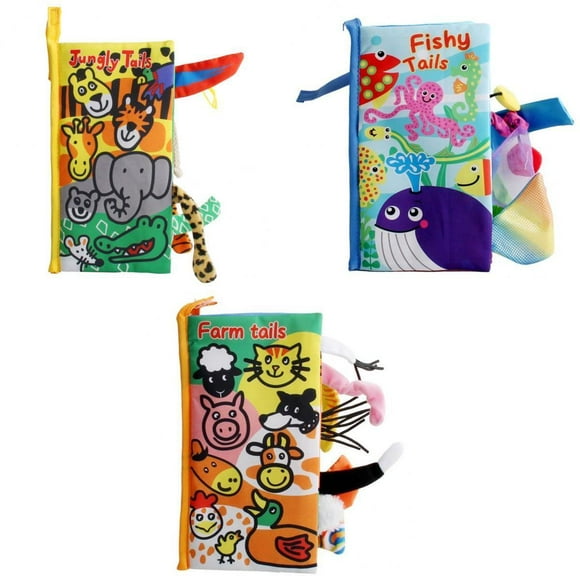 Libro para bebés Zulema libro arrugado con sonido Mordedor Viaje Coche 0-6 meses 3 piezas