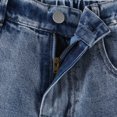 thumbnail image 6 of WMQPNNS Girl's Jeans Baggy Wide Leg Denim Pants Teen Girls Mid Rise Elastic Band with Pockets Casual Clothes, Size 7-8 Years, tr2-Blue, 6 of 6