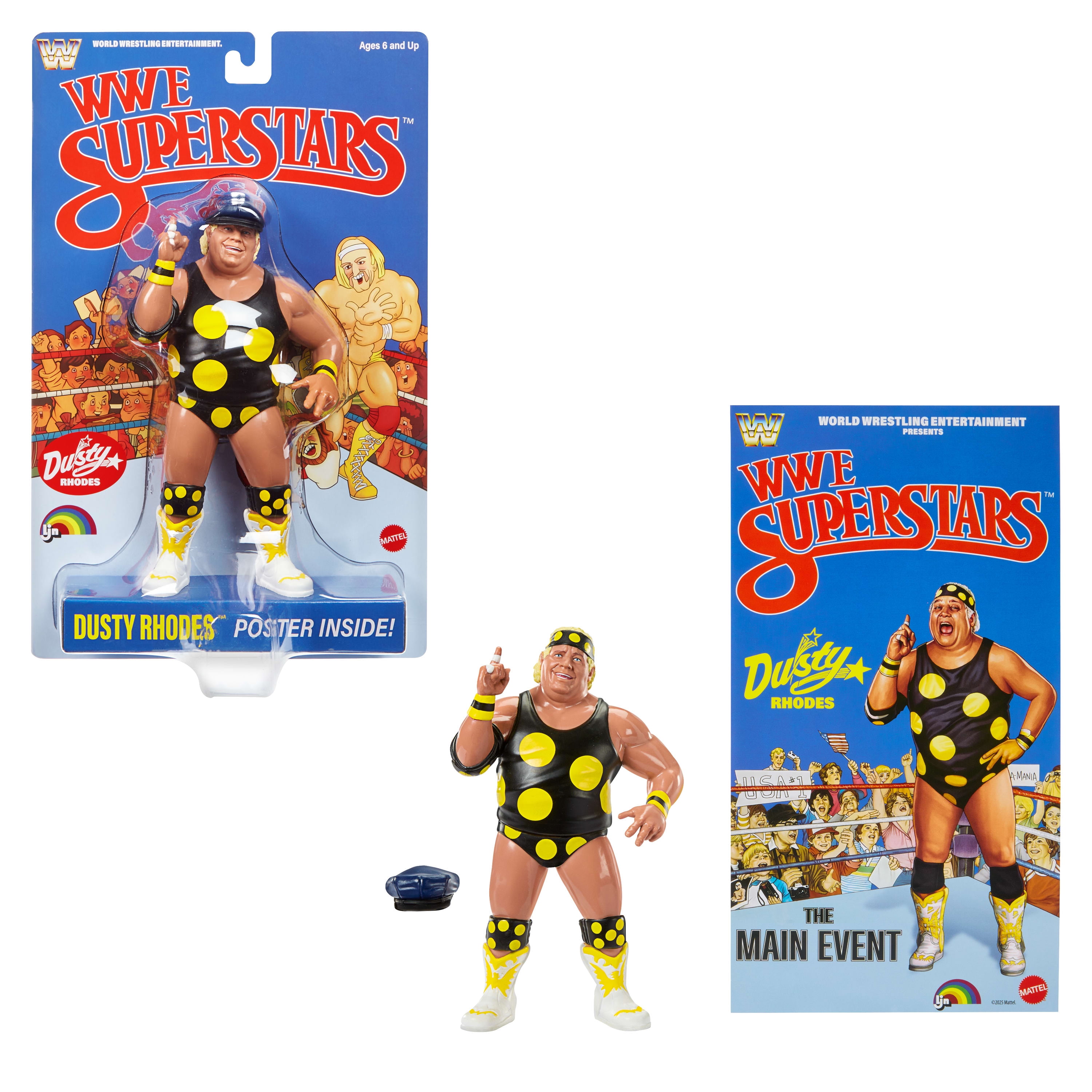 LJN WWE Superstars Action Figure, 1980s Retro 8-inch Collectible Toys (Styles May Vary)