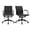All Black, variant on 2xhome Set of 2 Mid Century Office Swivel Task Chair With Arms Wheels Modern White Desk Chair Ergonomic Mid back PU Leather Arm Rest Adjustable Height