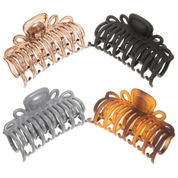 UPOUART 4Pcs Stylish Hair Clips Plastic Hair Clamp with Teeth Design for Secure Hold