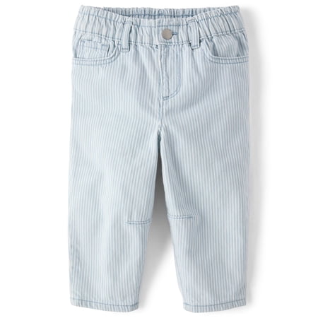 The Children's Place Toddler Girls Railroad Striped Barrel Jeans, Sizes 12M-5T