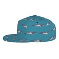 thumbnail image 3 of Daiia Cartoon Whale print Flat Bill Hats Flat Brim Trucker Cap Baseball Cap Adjustable Classic Low Profile Hat Unconstructed Plain Cap, 3 of 9