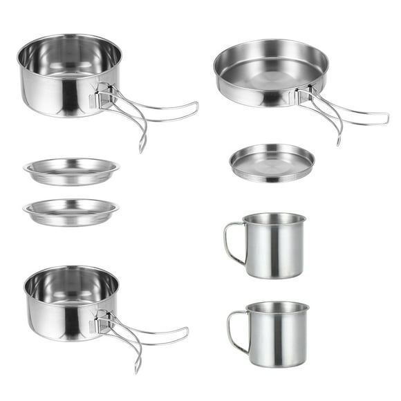 STRANDCHIC 1 Set Barbecue Cooking Set Stainless Steel Round Cooking Kit for Outdoor Grilling