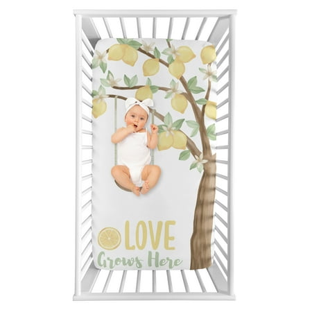 UPC: 0846480084747 | Lemon Floral Photo Op Fitted Crib Sheet by Sweet Jojo Designs