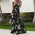 thumbnail image 2 of 2DXuixsh Cute Sundress Summer Dresses for Women with Floral Print Sleeveless Long Dress Casual Elegant Loose for Party Maxi Dress for Women Plus Size Formal Polyester,Spandex Black Xxl, 2 of 6