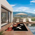 thumbnail image 3 of Peony White Bird Outdoor Rug for Patio/Deck/Porch, Non-Slip Large Area Rug 5 x 7 Ft, Black Farmhouse Retro Japanese Floral Indoor Outdoor Rugs Washable Area Rugs, Reversible Camping Rug Carpet Runner, 3 of 8