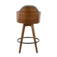 thumbnail image 3 of Ahoy Mid-Century Counter Stool in Walnut and Grey Faux Leather by LumiSource, 3 of 8
