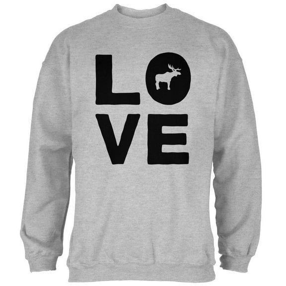 Autumn Moose Love Mens Sweatshirt Heather SM