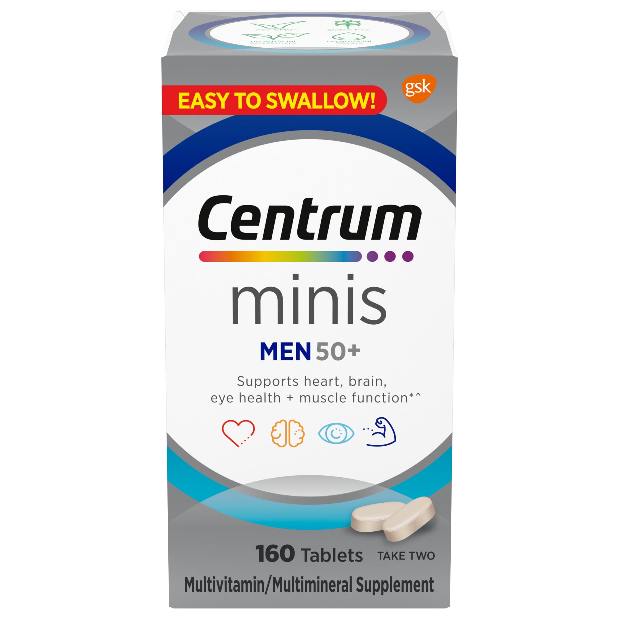 Centrum Silver Multivitamin for Men 50 Plus and Mineral Supplement Tablets, 160 Ct