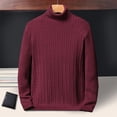 thumbnail image 1 of Nouveaux Chandails à Col Roulé pour Hommes Automne Tricoté Rayé Mode Urbaine Chaud à Manches Longues Pull-Over Couleur Unie Style Basique Décontracté, 1 of 5