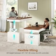 thumbnail image 4 of 55.1" Farmhouse Electric Standing Desk with 3 Drawers and Storage Cabinet, Height Adjustable Executive Desk for Home Office, 4 of 7
