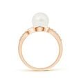 thumbnail image 2 of ANGARA Solitaire Freshwater Cultured Pearl Bypass Ring with Diamonds in 14K Rose Gold for Women | June Birthstone, Birthday, Anniversary, Jewelry Gift for Women | Pearl Ring, 2 of 8